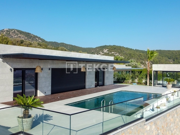Bjv 00459 Panoramic Sea Nature And City View Villa For Sale In Bodrum Te 14