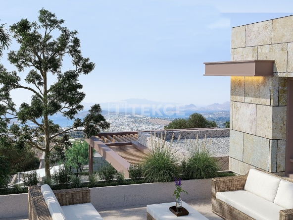Bjv 00469 Panoramic Sea View Properties With Gardens In Bodrum Konacik Te