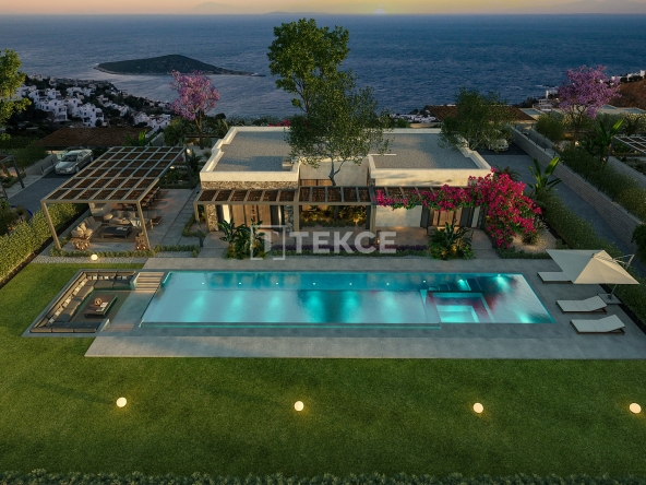 Bjv 00486 Panoramic Sea View Villas With Annex In Gumusluk Bodrum Te