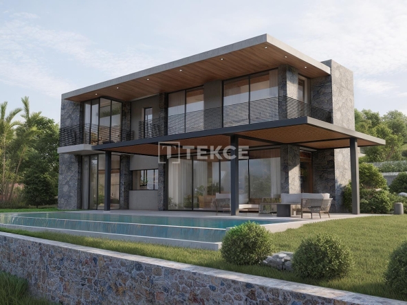 Bjv 00489 Detached Villas With 5 Bedrooms And Sea View In Bodrum Te