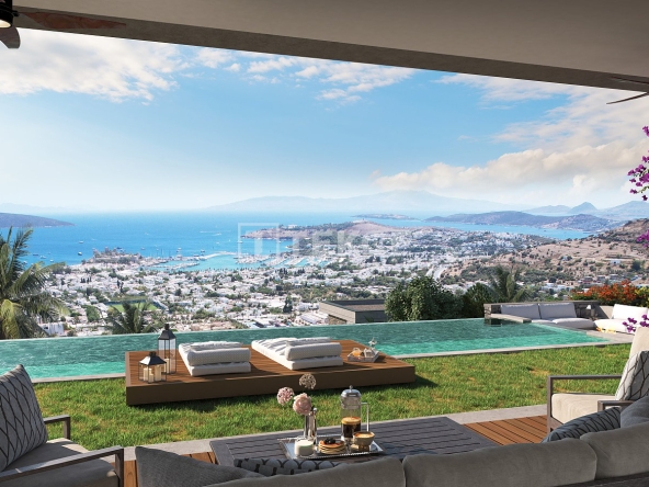 Bjv 00572 Modern Villas With Castle View In Bodrum Center Te