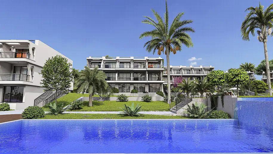 ecn 00424 apartments for sale close to sea in complex with pool in tatlisu te.webp