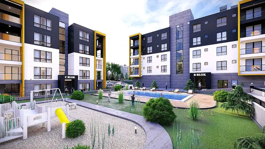 yei 00312 apartments in a complex with a large landscaped area in bursa te 16.webp 16